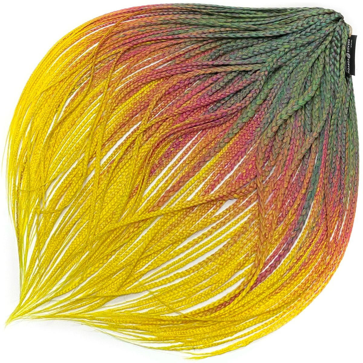 DE Braids D-GREEN/HOT PLUM/YELLOW STOCK 60 cm