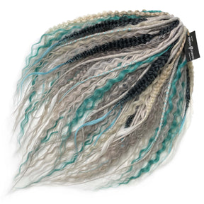 DE Curl dreads + Textured braids Gray mint
