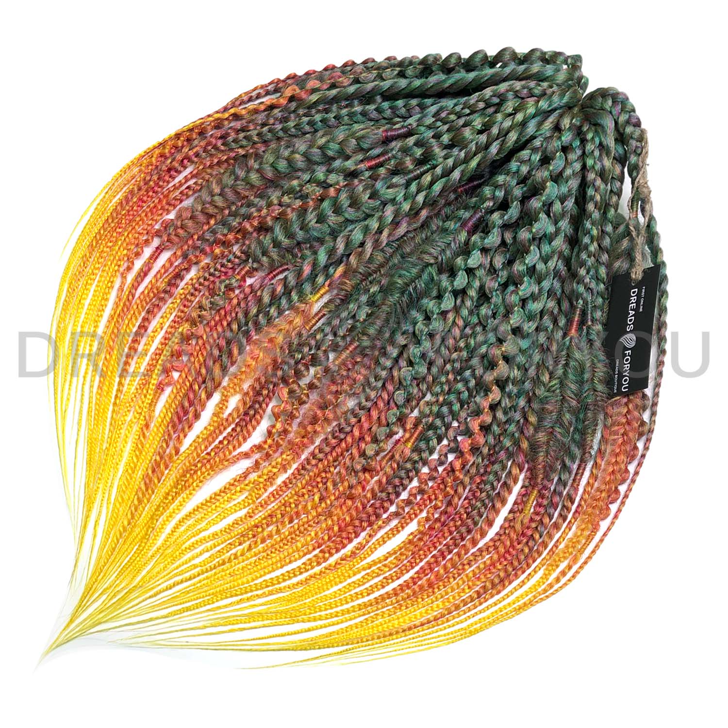DE Textured braids D-GREEN HOT PLUM YELLOW STOCK