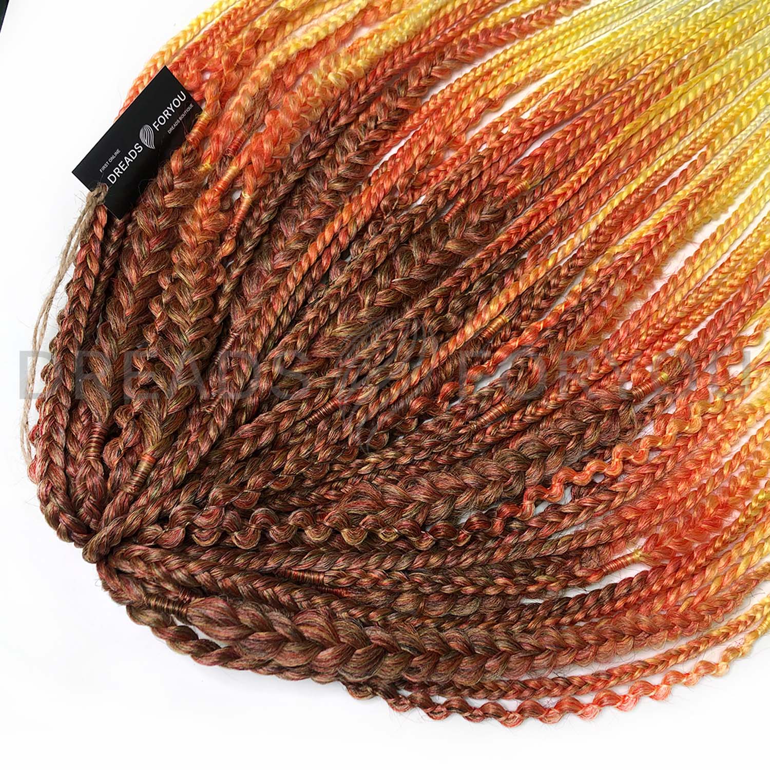 DE Textured braids Red/Yellow/White STOCK